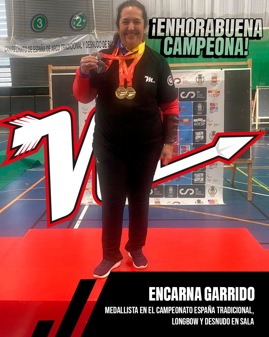 Encarna Garrido brilla en el &ldquo;Campeonato de Espa&ntilde;a Tradicional, Longbow y Arco Desnudo en Sala&rdquo;
